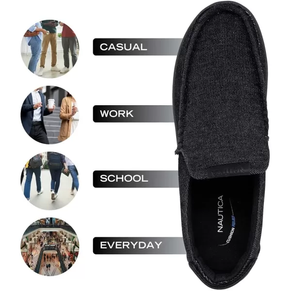 Nautica Mens SlipOn Loafers Casual Moc Toe Sneakers Boat Shoes Slipper for Men  Lightweight Comfortable  BreathableBlack Denim