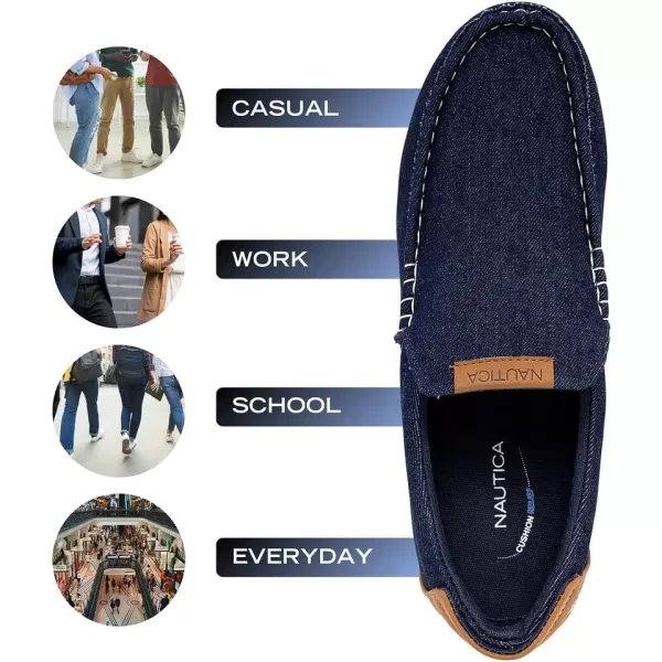 Nautica Mens SlipOn Loafers Casual Moc Toe Sneakers Boat Shoes Slipper for Men  Lightweight Comfortable  BreathableIndigo Denim