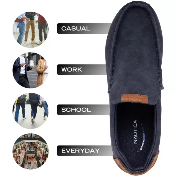 Nautica Mens SlipOn Loafers Casual Moc Toe Sneakers Boat Shoes Slipper for Men  Lightweight Comfortable  BreathableNavy Smooth