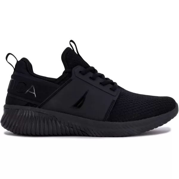 Nautica Mens Sneakers Athletic Comfortable Casual LaceUp Fashion Walking ShoesBlack Mono Rainey Sport