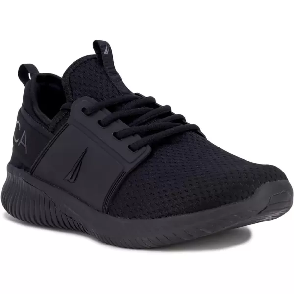 Nautica Mens Sneakers Athletic Comfortable Casual LaceUp Fashion Walking ShoesBlack Mono Rainey Sport