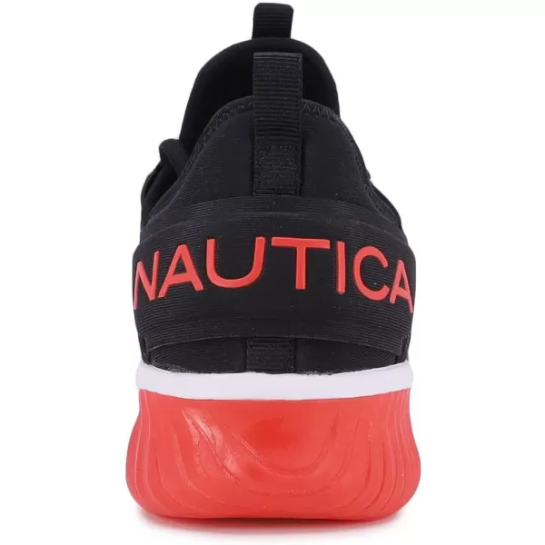 Nautica Mens Sneakers Athletic Comfortable Casual LaceUp Fashion Walking ShoesBlack Red 1 Rainey Sport