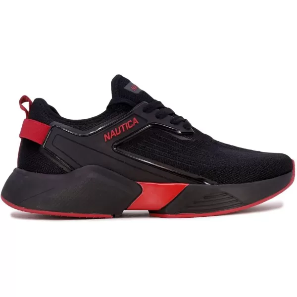 Nautica Mens Sneakers Athletic Comfortable Casual LaceUp Fashion Walking ShoesBlack Red Andino 2