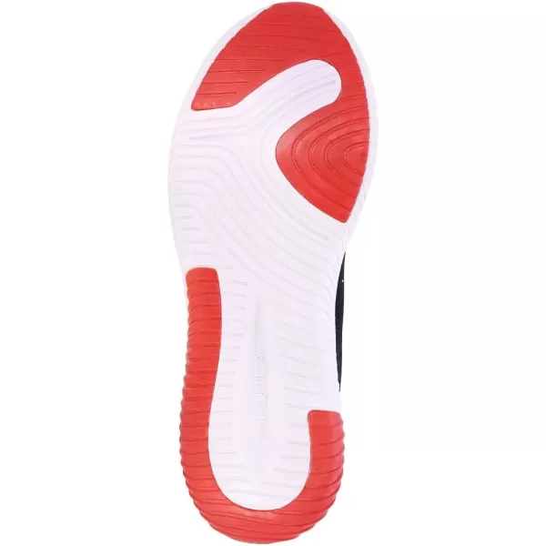 Nautica Mens Sneakers Athletic Comfortable Casual LaceUp Fashion Walking ShoesBlack Red Sevier