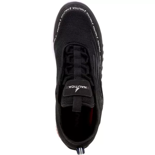Nautica Mens Sneakers Athletic Comfortable Casual LaceUp Fashion Walking ShoesBlack Red Sevier