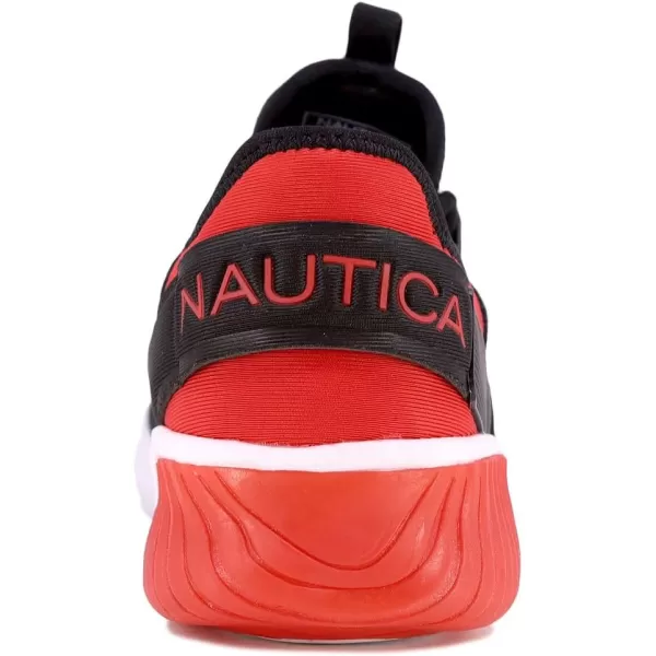 Nautica Mens Sneakers Athletic Comfortable Casual LaceUp Fashion Walking ShoesBlack Red Vintro