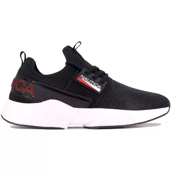 Nautica Mens Sneakers Athletic Comfortable Casual LaceUp Fashion Walking ShoesBlack Red X
