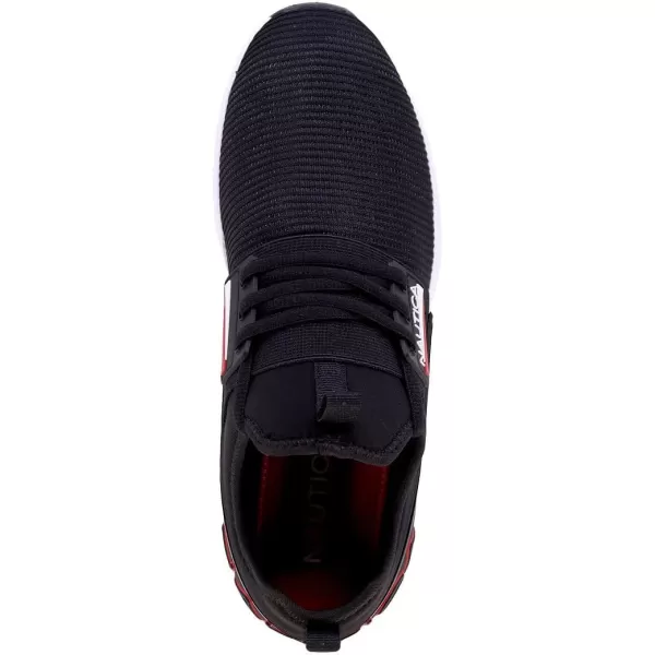 Nautica Mens Sneakers Athletic Comfortable Casual LaceUp Fashion Walking ShoesBlack Red X