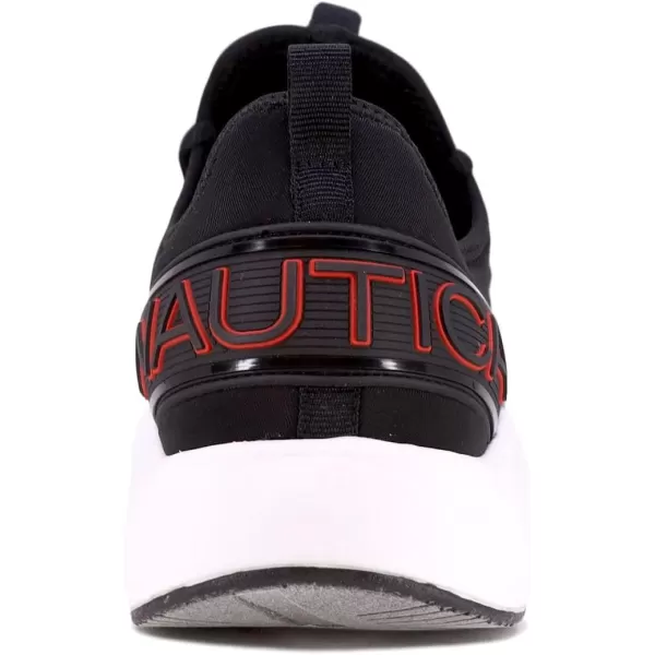Nautica Mens Sneakers Athletic Comfortable Casual LaceUp Fashion Walking ShoesBlack Red X
