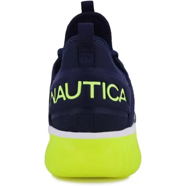 Nautica Mens Sneakers Athletic Comfortable Casual LaceUp Fashion Walking ShoesNavy Lime Rainey Sport