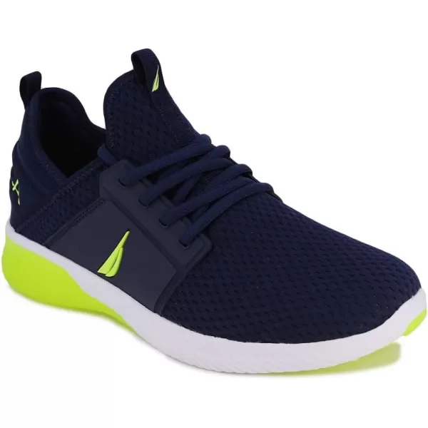 Nautica Mens Sneakers Athletic Comfortable Casual LaceUp Fashion Walking ShoesNavy Lime Rainey Sport