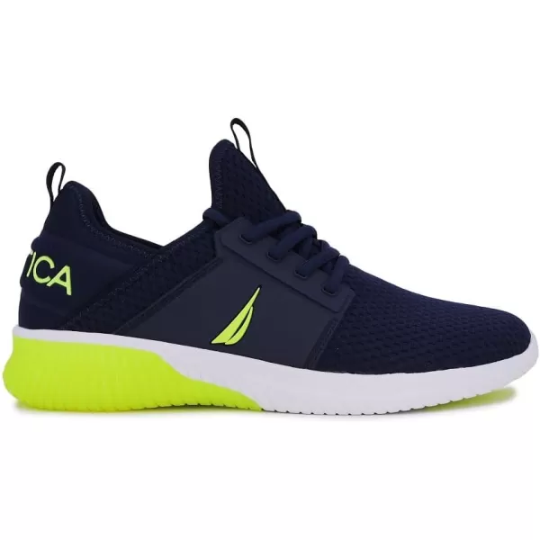 Nautica Mens Sneakers Athletic Comfortable Casual LaceUp Fashion Walking ShoesNavy Lime Rainey Sport