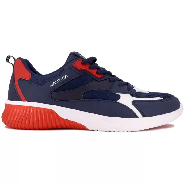 Nautica Mens Sneakers Athletic Comfortable Casual LaceUp Fashion Walking ShoesNavy Red Angler