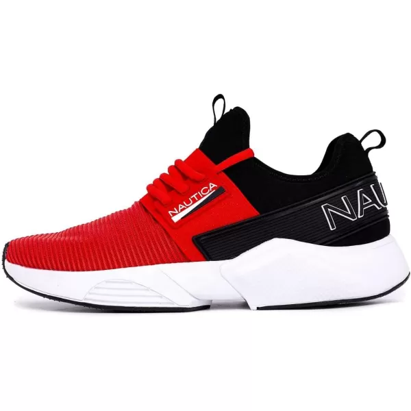 Nautica Mens Sneakers Athletic Comfortable Casual LaceUp Fashion Walking ShoesRed Blacknuray