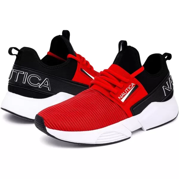 Nautica Mens Sneakers Athletic Comfortable Casual LaceUp Fashion Walking ShoesRed Blacknuray