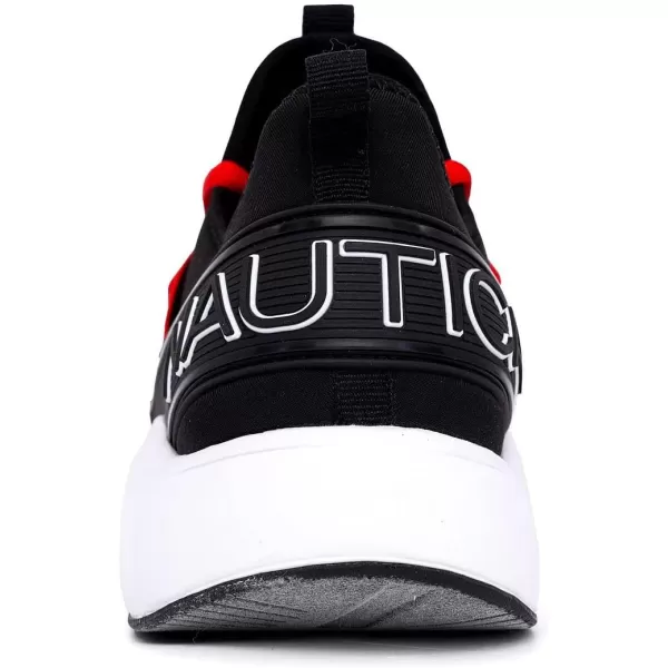 Nautica Mens Sneakers Athletic Comfortable Casual LaceUp Fashion Walking ShoesRed Blacknuray