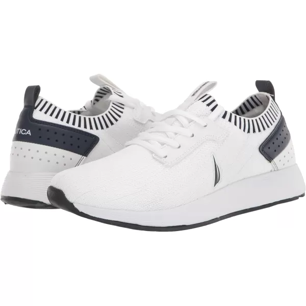 Nautica Mens Sneakers Athletic Comfortable Casual LaceUp Fashion Walking ShoesWhite Knit