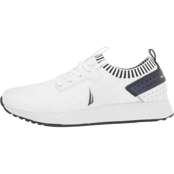 Nautica Mens Sneakers Athletic Comfortable Casual LaceUp Fashion Walking ShoesWhite Knit