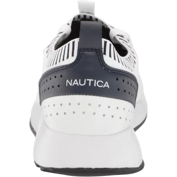 Nautica Mens Sneakers Athletic Comfortable Casual LaceUp Fashion Walking ShoesWhite Knit