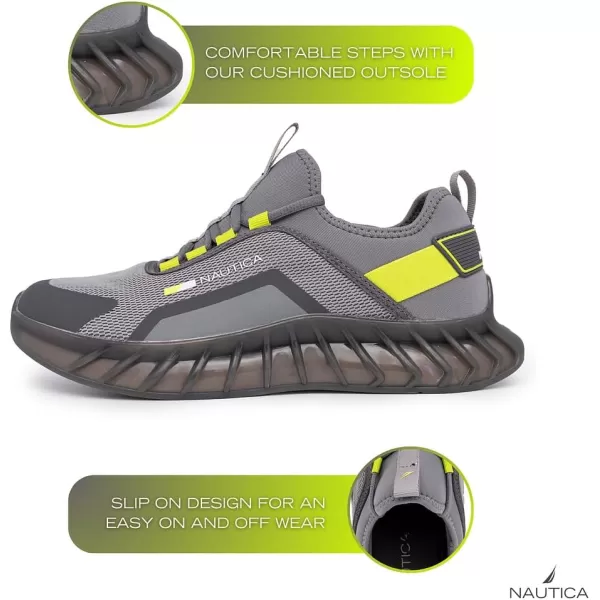 Nautica Mens Sneakers Casual Fashion Walking LaceUp Athletic Shoes for Gym Tennis Men  Slip On Breathable Lightweight  ComfortableGreyLime