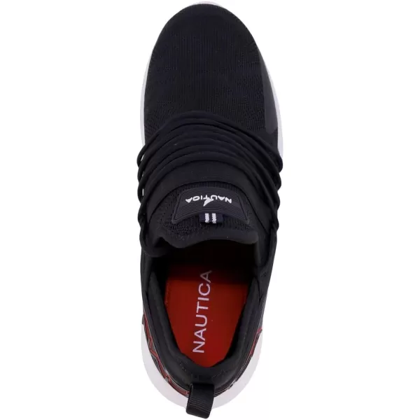Nautica Mens Sneakers Comfortable Casual LaceUp Fashion Walking Shoes Lightweight JoggersBlack Red 1 Newton