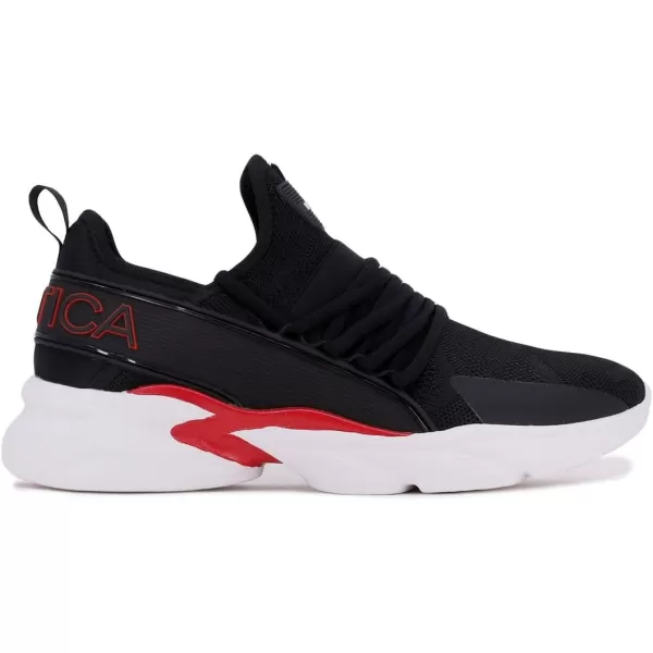 Nautica Mens Sneakers Comfortable Casual LaceUp Fashion Walking Shoes Lightweight JoggersBlack Red 1 Newton