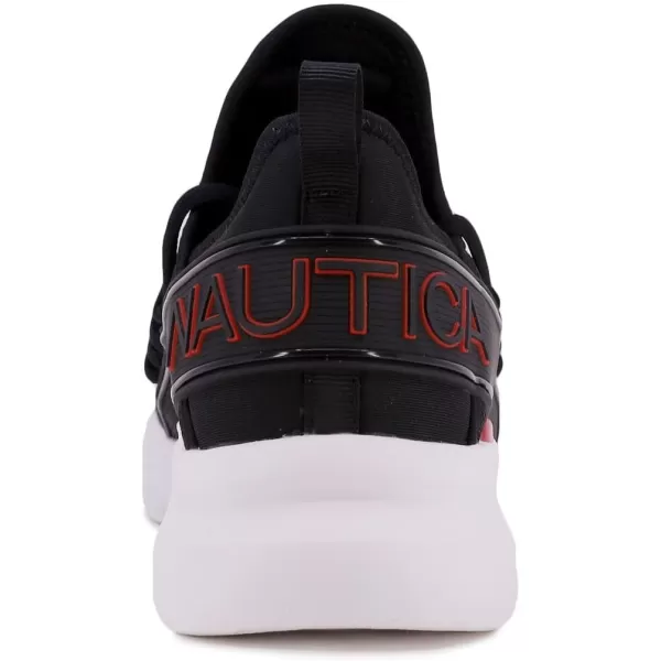 Nautica Mens Sneakers Comfortable Casual LaceUp Fashion Walking Shoes Lightweight JoggersBlack Red 1 Newton