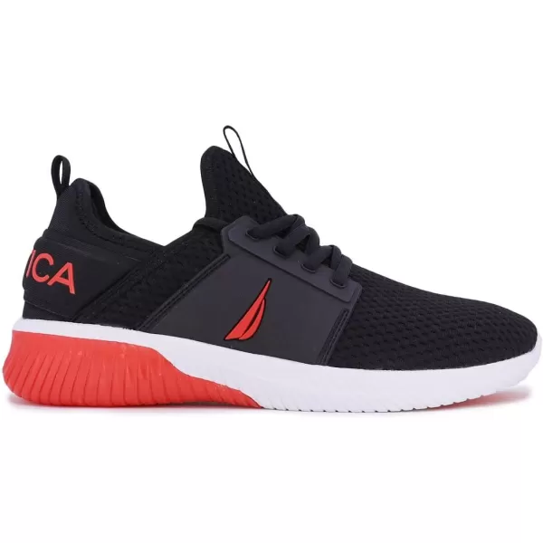 Nautica Mens Sneakers Comfortable Casual LaceUp Fashion Walking Shoes Lightweight JoggersBlack Red 1 Rainey Sport