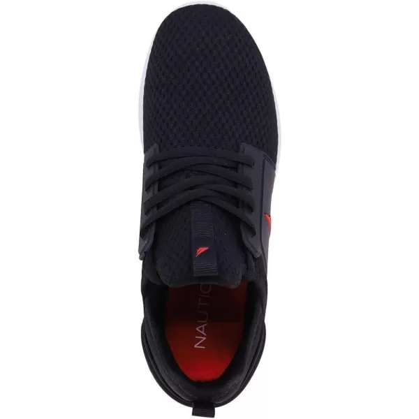 Nautica Mens Sneakers Comfortable Casual LaceUp Fashion Walking Shoes Lightweight JoggersBlack Red 1 Rainey Sport