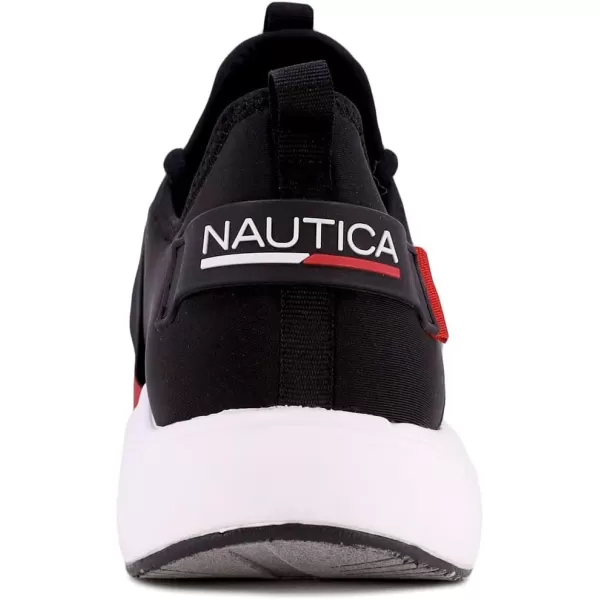 Nautica Mens Sneakers Comfortable Casual LaceUp Fashion Walking Shoes Lightweight JoggersBlack Red Niro