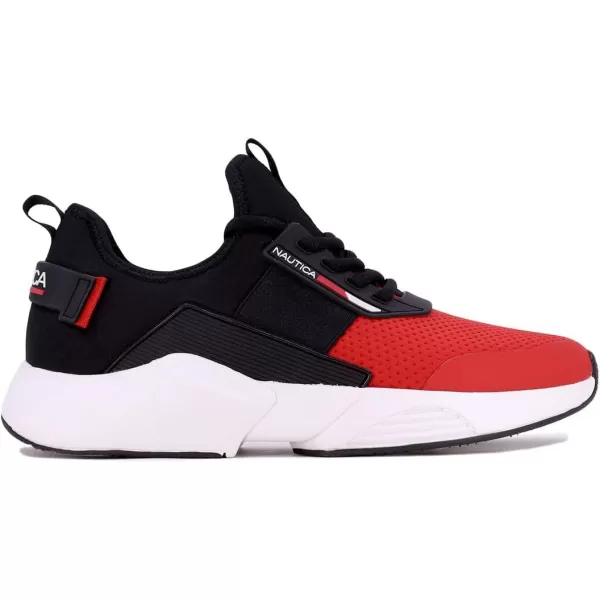 Nautica Mens Sneakers Comfortable Casual LaceUp Fashion Walking Shoes Lightweight JoggersBlack Red Niro