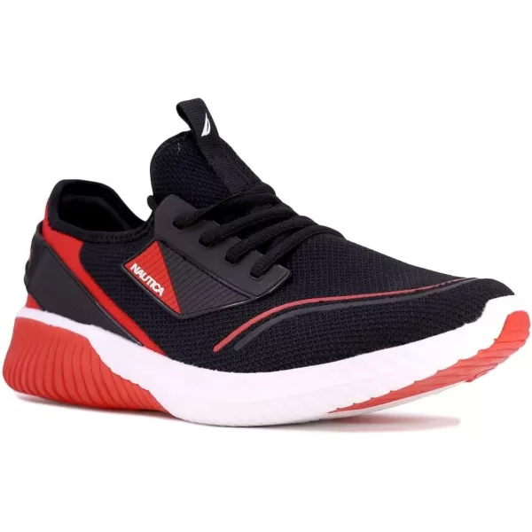 Nautica Mens Sneakers Comfortable Casual LaceUp Fashion Walking Shoes Lightweight JoggersBlack Red Vintro