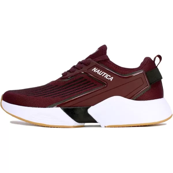 Nautica Mens Sneakers Comfortable Casual LaceUp Fashion Walking Shoes Lightweight JoggersBurgundy Black Andino 2