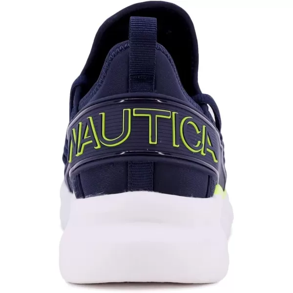 Nautica Mens Sneakers Comfortable Casual LaceUp Fashion Walking Shoes Lightweight JoggersNavy Lime 1 Newton