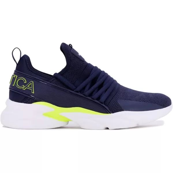 Nautica Mens Sneakers Comfortable Casual LaceUp Fashion Walking Shoes Lightweight JoggersNavy Lime 1 Newton