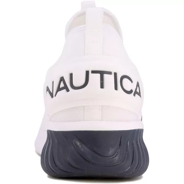 Nautica Mens Sneakers Comfortable Casual LaceUp Fashion Walking Shoes Lightweight JoggersWhite Navy 1 Rainey Sport