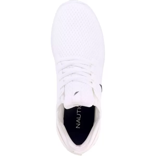 Nautica Mens Sneakers Comfortable Casual LaceUp Fashion Walking Shoes Lightweight JoggersWhite Navy 1 Rainey Sport
