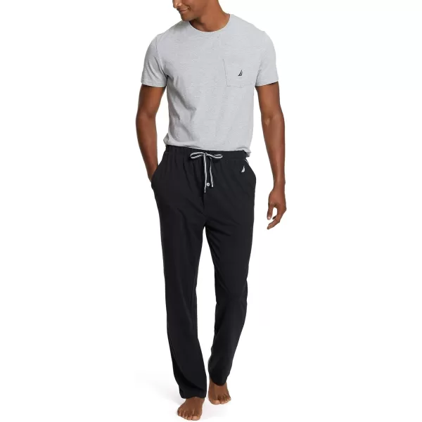 Nautica Mens Soft Knit Sleep Lounge PantTrue Black
