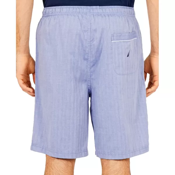 Nautica Mens Soft Woven 100 Cotton Elastic Waistband Sleep Pajama ShortBlue Bone