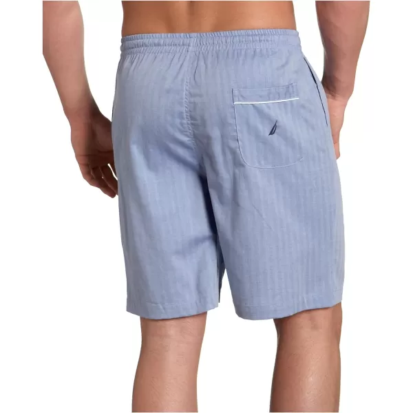 Nautica Mens Soft Woven 100 Cotton Elastic Waistband Sleep Pajama ShortBlue Bone