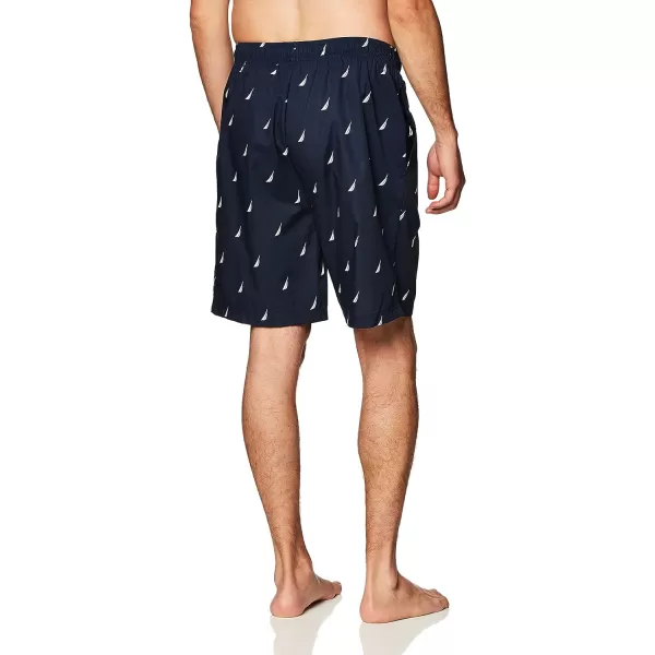 Nautica Mens Soft Woven 100 Cotton Elastic Waistband Sleep Pajama ShortMaritime Navy