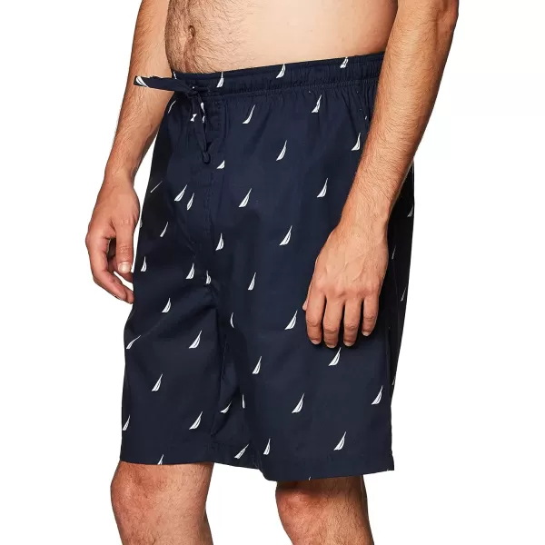 Nautica Mens Soft Woven 100 Cotton Elastic Waistband Sleep Pajama ShortMaritime Navy