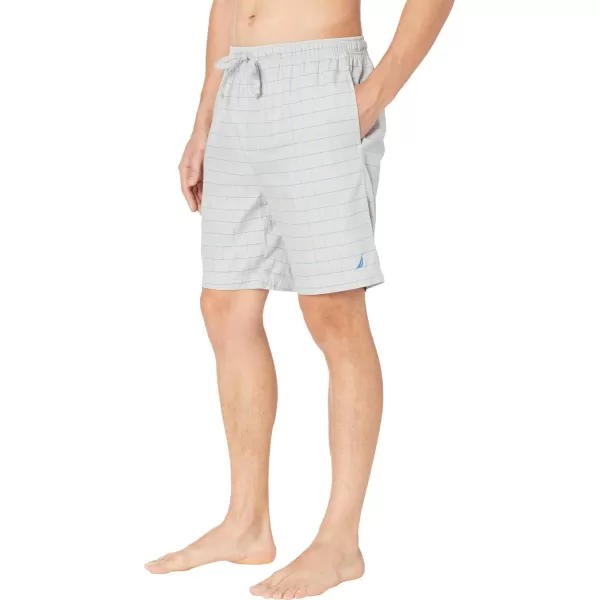 Nautica Mens Soft Woven 100 Cotton Elastic Waistband Sleep Pajama ShortNeutral Grey