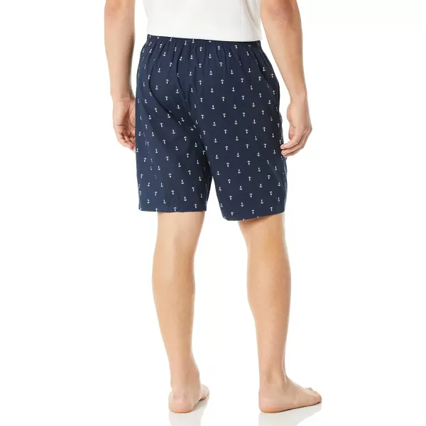 Nautica Mens Soft Woven 100 Cotton Elastic Waistband Sleep Pajama ShortTrue Navy