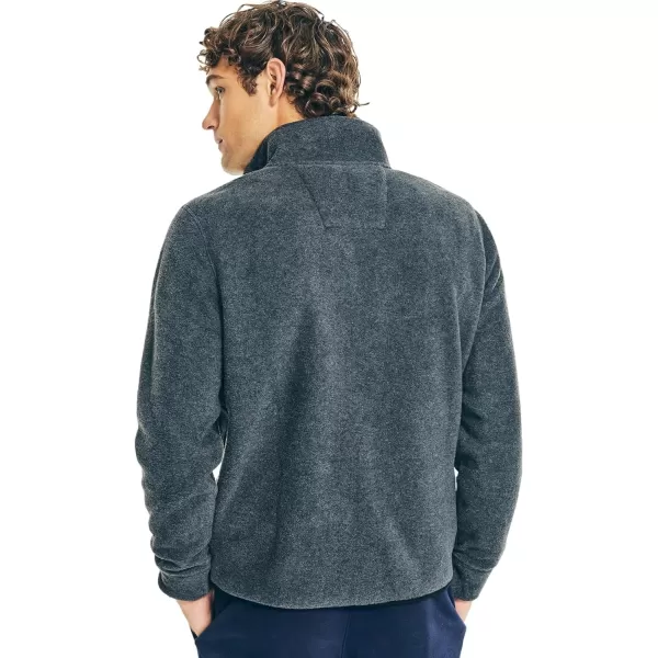 Nautica Mens Solid 14 Zip Fleece SweatshirtNautex Collection FallWinter 2024 Charcoal Heather