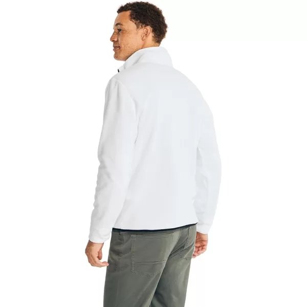 Nautica Mens Solid 14 Zip Fleece SweatshirtNautex Collection FallWinter 2024 Perfect White