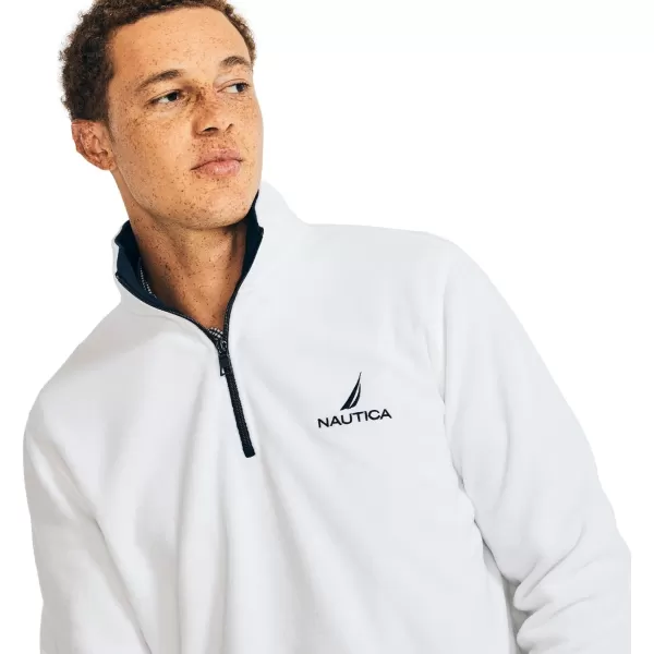 Nautica Mens Solid 14 Zip Fleece SweatshirtNautex Collection FallWinter 2024 Perfect White