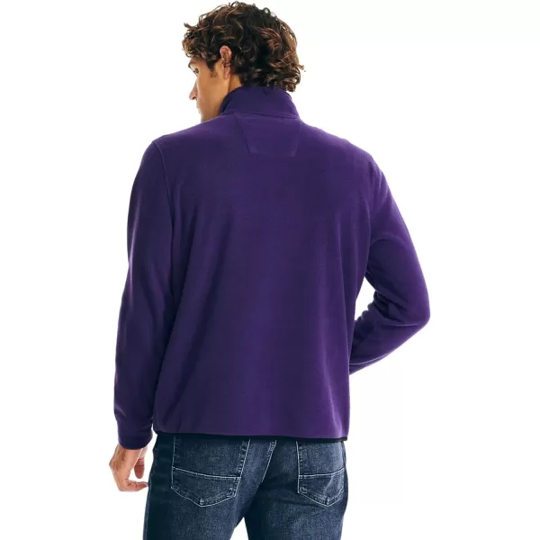 Nautica Mens Solid 14 Zip Fleece SweatshirtNautex Collection FallWinter 2024 Violet Wave