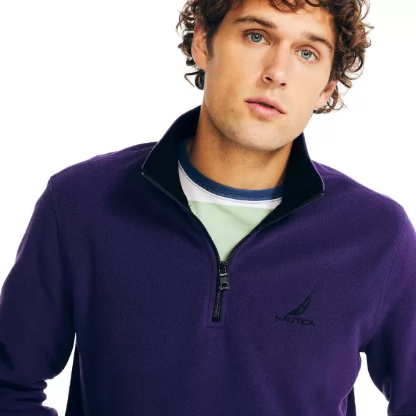 Nautica Mens Solid 14 Zip Fleece SweatshirtNautex Collection FallWinter 2024 Violet Wave