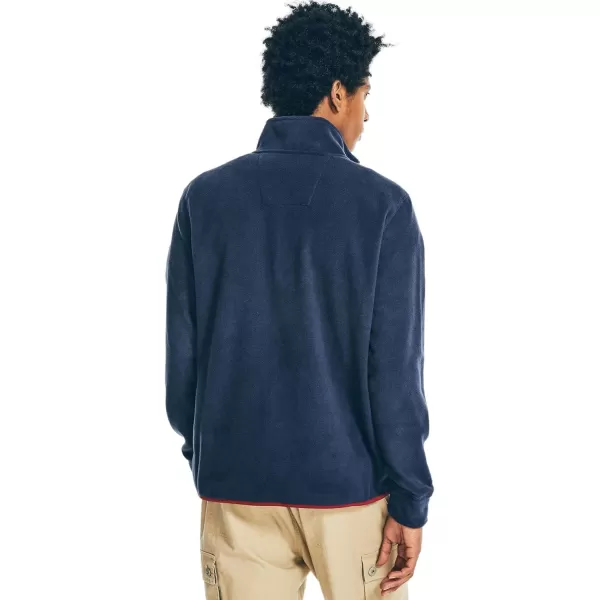 Nautica Mens Solid 14 Zip Fleece SweatshirtNavy Seas